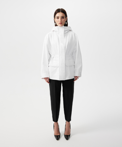 Куртка демисезонная из влагостойкой плащевки GLVR, цвет: белый, 126G21GAC4115 купить онлайн