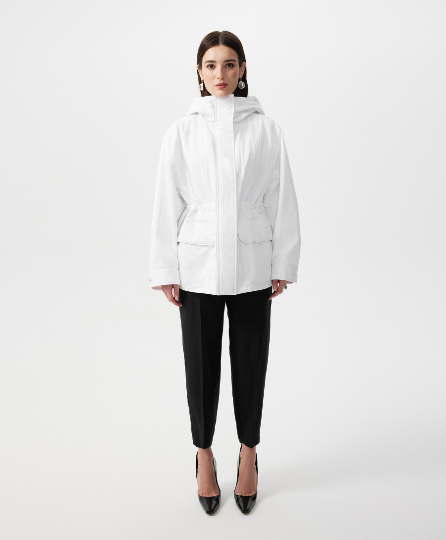 Куртка демисезонная из влагостойкой плащевки GLVR, цвет: белый, 126G21GAC4115 купить онлайн