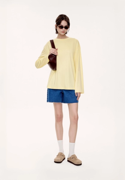 Женский лонгслив оверсайз MUTED, цвет: Желтый, 904194.WLSL0022_Yellow купить онлайн