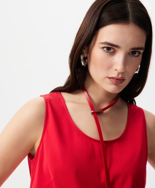 Топ с матовым блеском GLVR, цвет: красный, 126G25GAC2405 купить онлайн