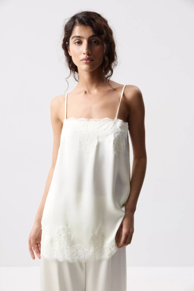 Топ на бретелях с кружевом