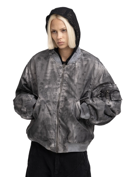 Бомбер DOUBLE-SIDED BOMBER ABC, цвет: серый, 00-68 купить онлайн