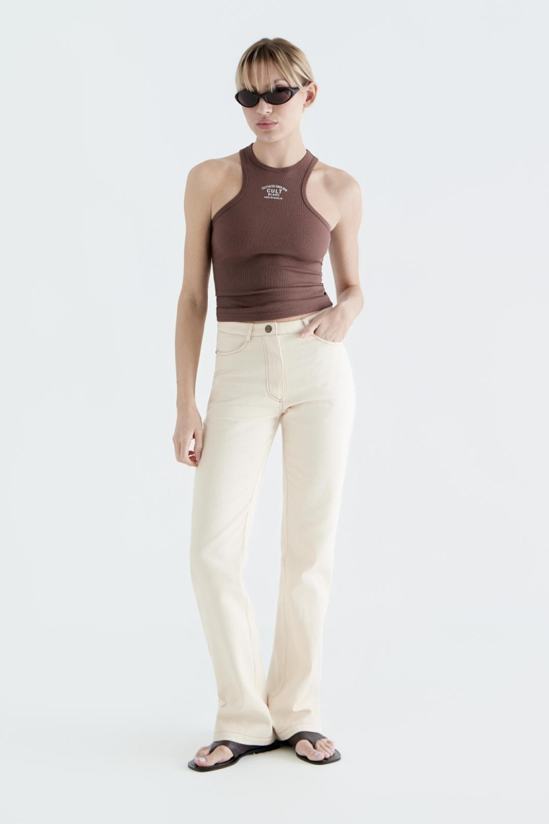 Майка женская CULTBASE, цвет: коричневый,  купить онлайн