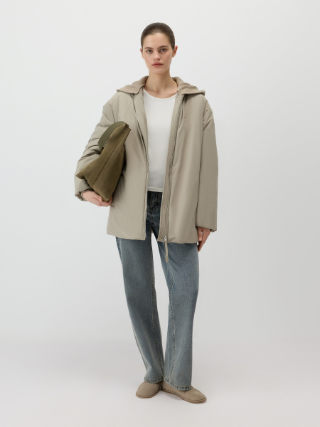 Утепленное полупальто с капюшоном Conso, цвет: бежевый, SEM 260107 - бежевый купить онлайн