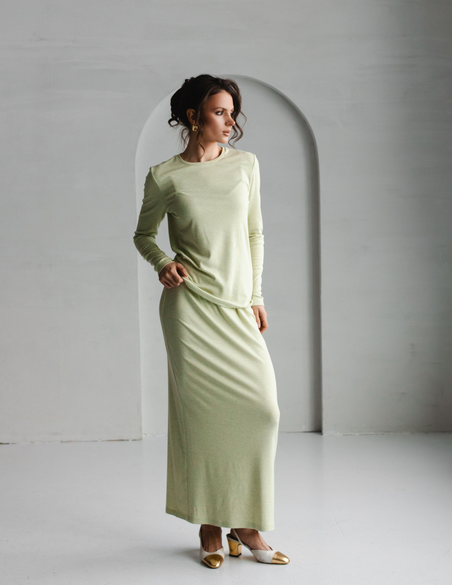 Юбка из трикотажа на резинке VLVT, цвет: зеленый, 00-00005375 купить онлайн