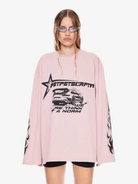 Лонгслив с потертым принтом