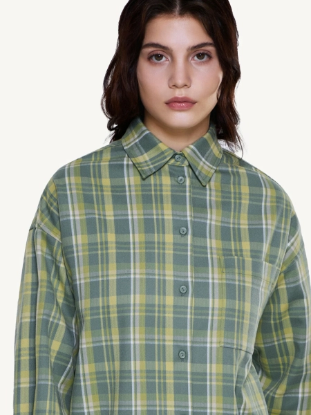 Женская рубашка из фланели MUTED, цвет: зеленый, 905310.WSHR0025_Green купить онлайн