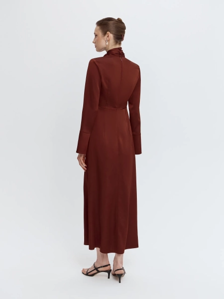 Платье атласное ANNA PEKUN, цвет: коричневый, 21.2599.700 купить онлайн