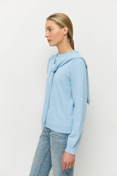 Джемпер из хлопка с кашемиром 2 в 1 AROUND, цвет: голубой, 219_132CC07 купить онлайн