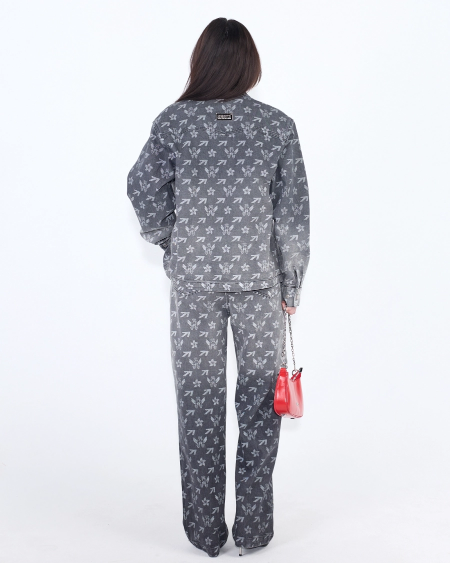 Джинсы женские с градиентом и монограммой ASIA ST 71, цвет: серый, Ast71.jeans-denim-mngrm-w-grey купить онлайн