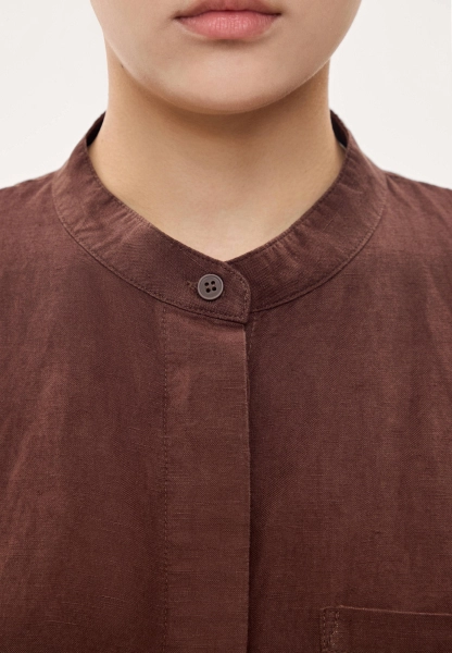 Женская блуза льняная MUTED, цвет: коричневый, 904737.WSHR0026_Brown купить онлайн