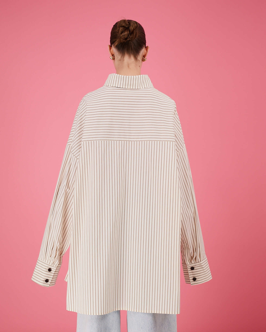 Рубашка макси оверсайз #34 TABOO, цвет: молочный, Rub34 купить онлайн
