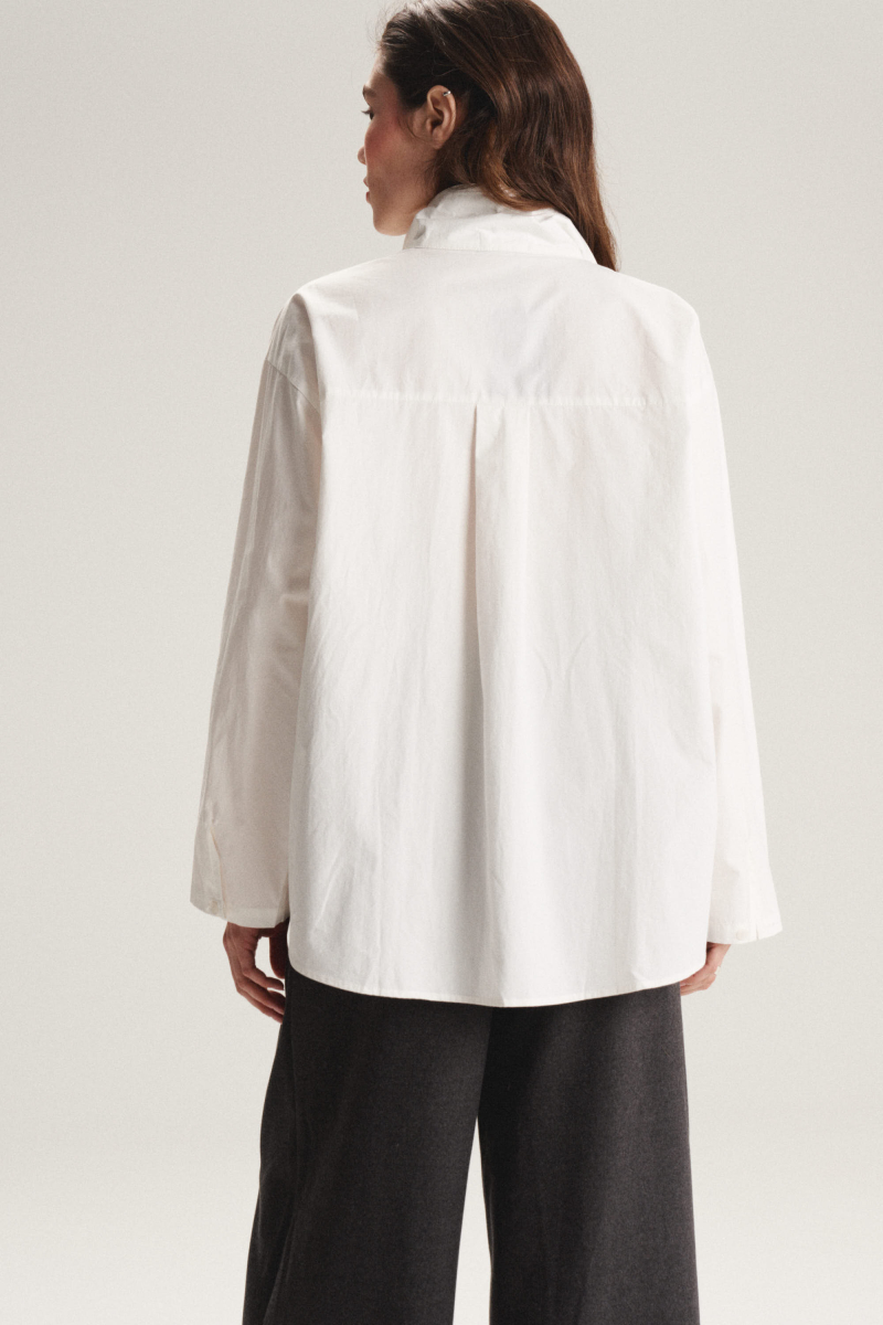 Рубашка хлопковая свободного кроя SAGAS, цвет: белый,  купить онлайн