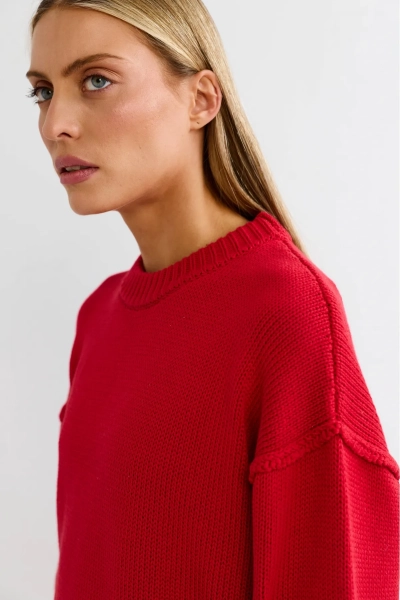 Джемпер с наружными швами Сочный красный Erist store, цвет: красный, НФ-00003242 купить онлайн