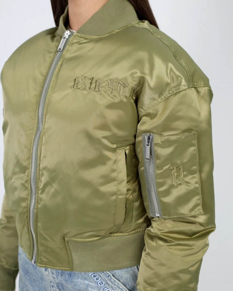 Бомбер с эффектом сатина ASIA ST 71, цвет: зеленый, Ast71.bomber-olive купить онлайн