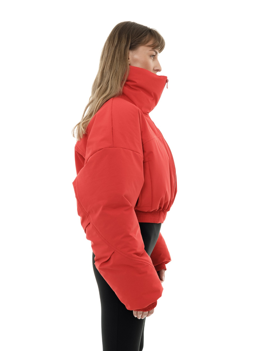 Бомбер с воротником-стойкой Suborbia, цвет: красный, 04573 купить онлайн