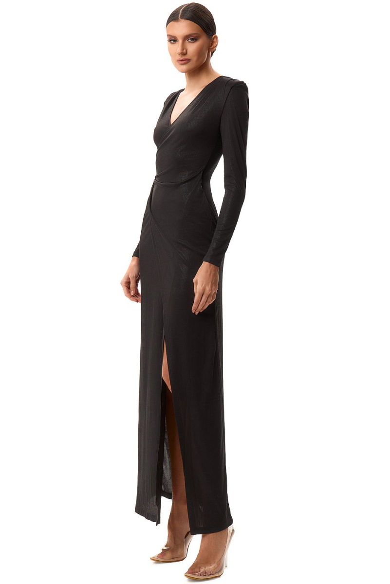 Платье макси c пряжкой SODAMODA, цвет: Черный, 16106 купить онлайн