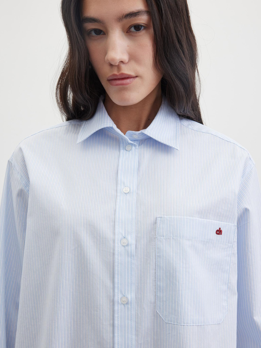 Рубашка в полоску Chaika, цвет: голубой, SS26BL09-123 купить онлайн
