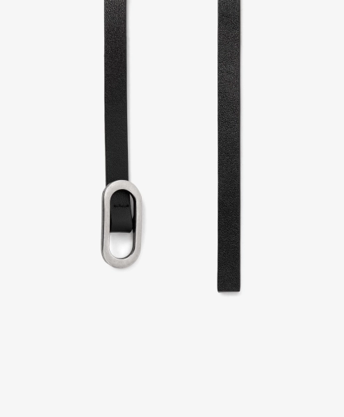 Пояс тонкий из натуральной кожи GLVR, цвет: Черный 126G21GAA2307 купить онлайн