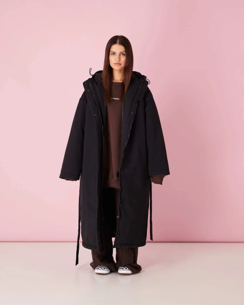 Плащ черный зима TABOO, цвет: Черный, PLBLACK купить онлайн