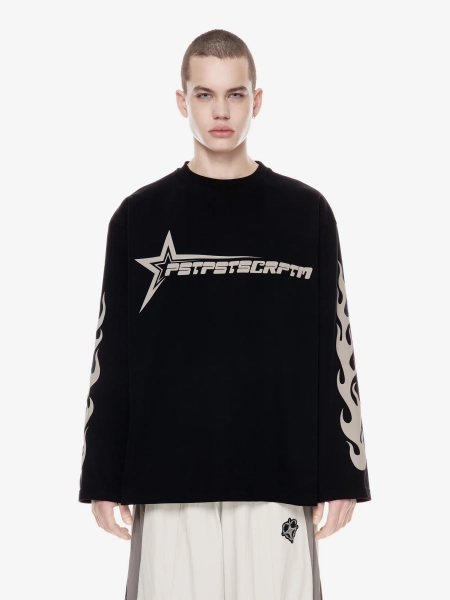 Лонгслив с потертым принтом p.p.s., цвет: Черный, 1124.000.00.01.001 купить онлайн