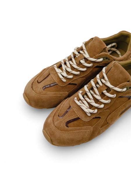 Кроссовки из натуральной замши GRANDERA, цвет: коричневый 519-06-n2598-n2540 (940) купить онлайн