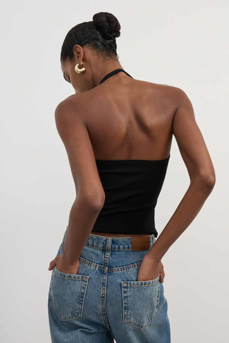 Топ с вырезом халтер Mollis, цвет: Черный, 18-27-4115/1 купить онлайн Топ с вырезом халтер Mollis, цвет: Черный, 18-27-4115/1 купить онлайн