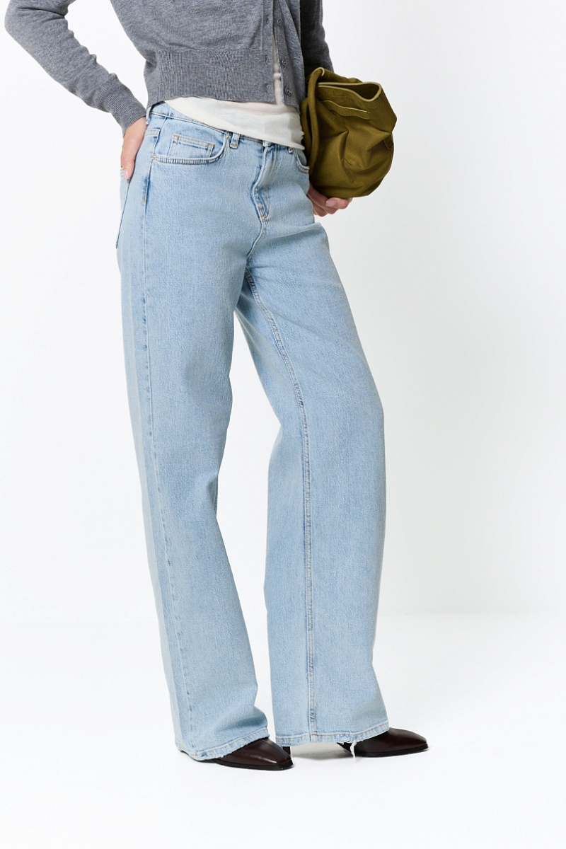 Джинсы прямые с завышенной посадкой Ricoco, цвет: голубой, 3066/2 купить онлайн