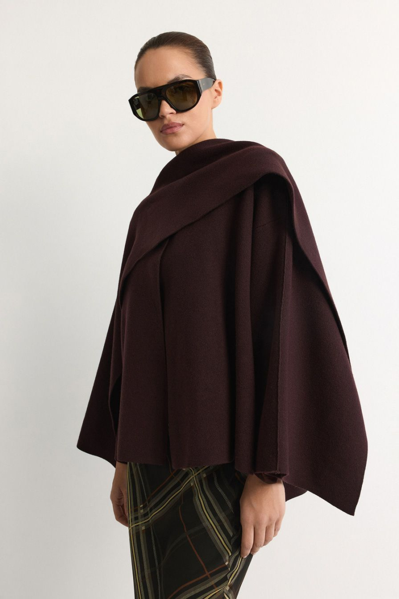 Кардиган с шарфом TOPTOP, цвет: коричневый, TTS.051.18936.700 купить онлайн