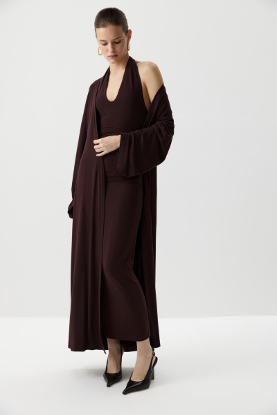 Кардиган удлиненный из вискозы Charmstore, цвет: коричневый, 219-52865-551 купить онлайн