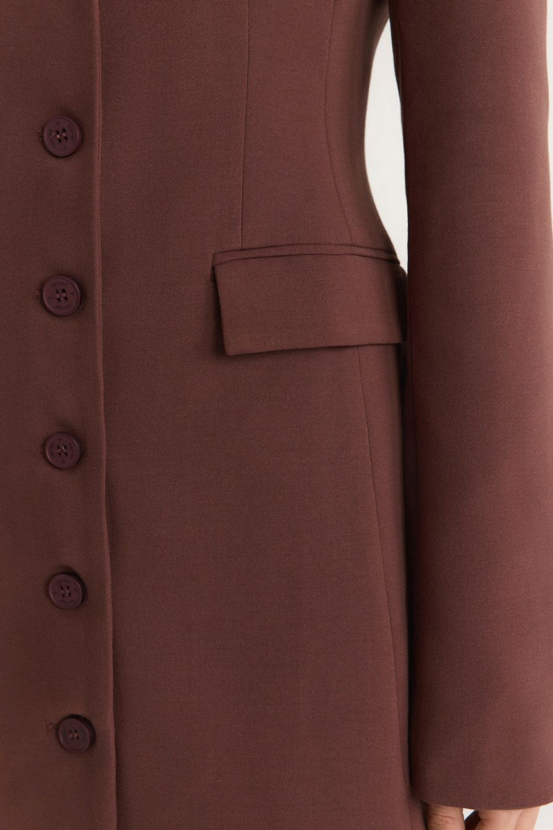 Платье-жакет из смесовой вискозы TOPTOP, цвет: коричневый, TT.010.18009.700 купить онлайн