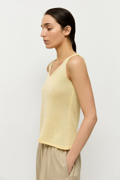 Топ из вискозы с хлопком AROUND, цвет: Желтый,  купить онлайн