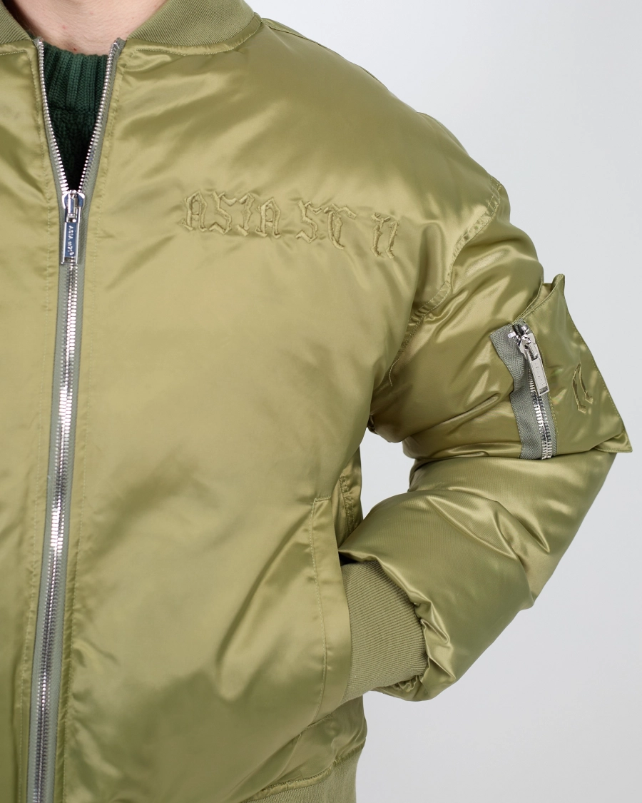 Бомбер с эффектом сатина ASIA ST 71, цвет: зеленый, Ast71.bomber-olive купить онлайн