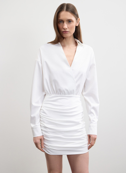 Платье-рубашка мини ALL WE NEED, цвет: белый,  купить онлайн