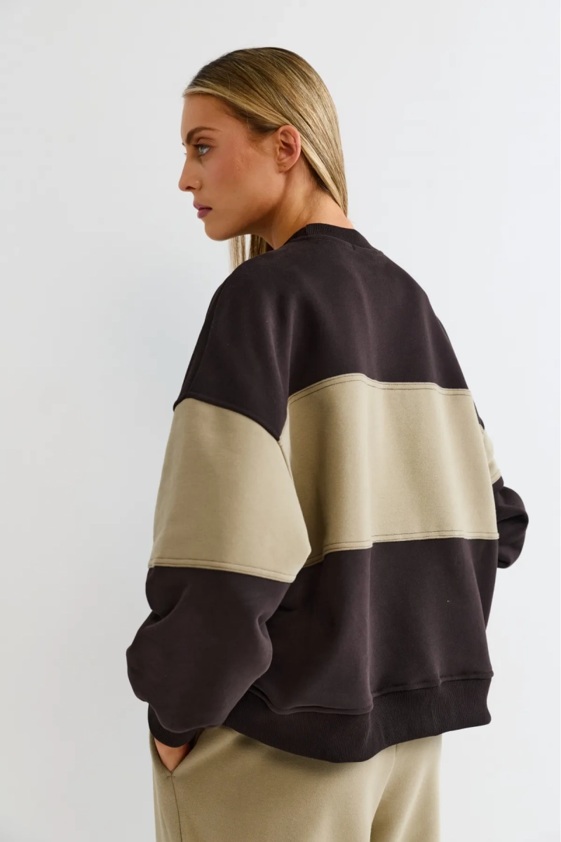 Свитшот в контрастных цветах Erist store, цвет: коричневый, НФ-00003174 купить онлайн