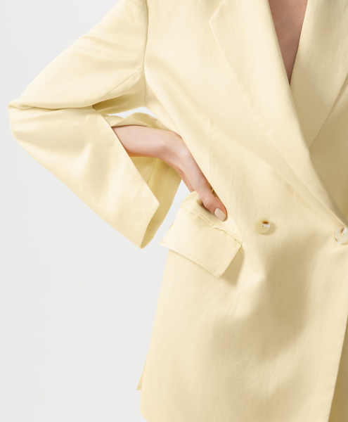 Пиджак двубортный свободной формы GLVR, цвет: Желтый, 126G24GAC4813 купить онлайн