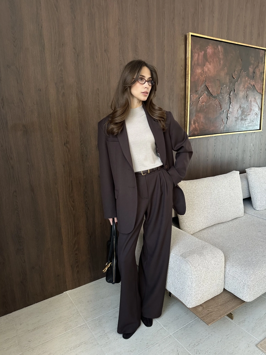 Жакет из вискозы однобортный VLVT, цвет: коричневый, 00-00005353 купить онлайн