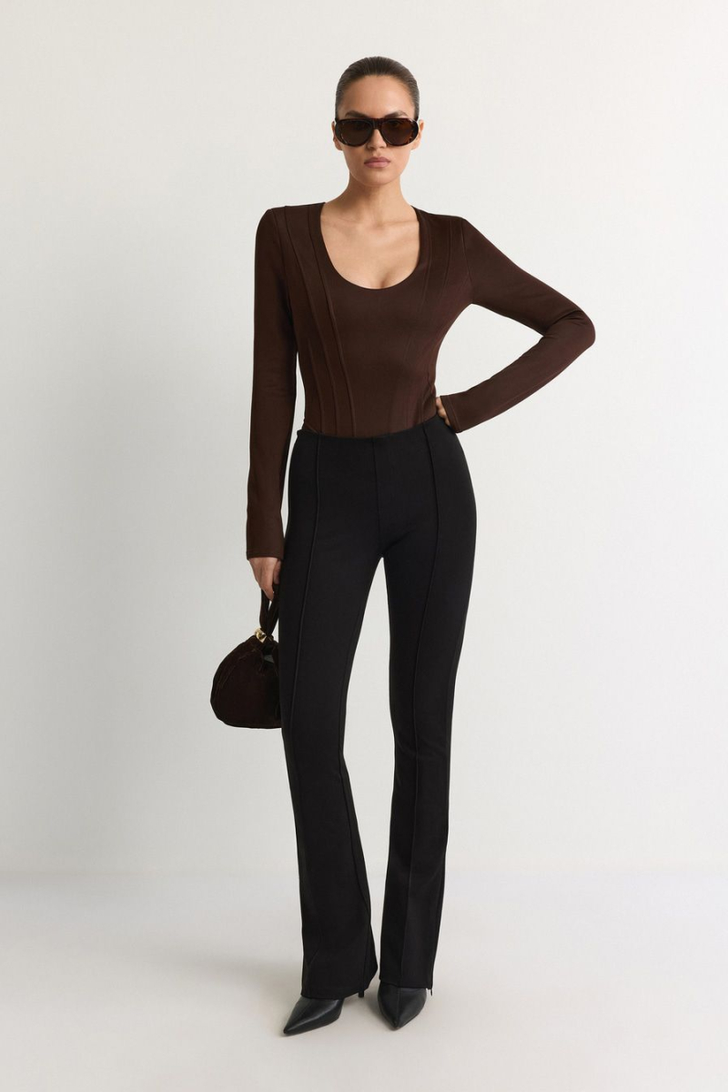 Боди с широкими плечами TOPTOP, цвет: коричневый, TTS.023.18296.700 купить онлайн