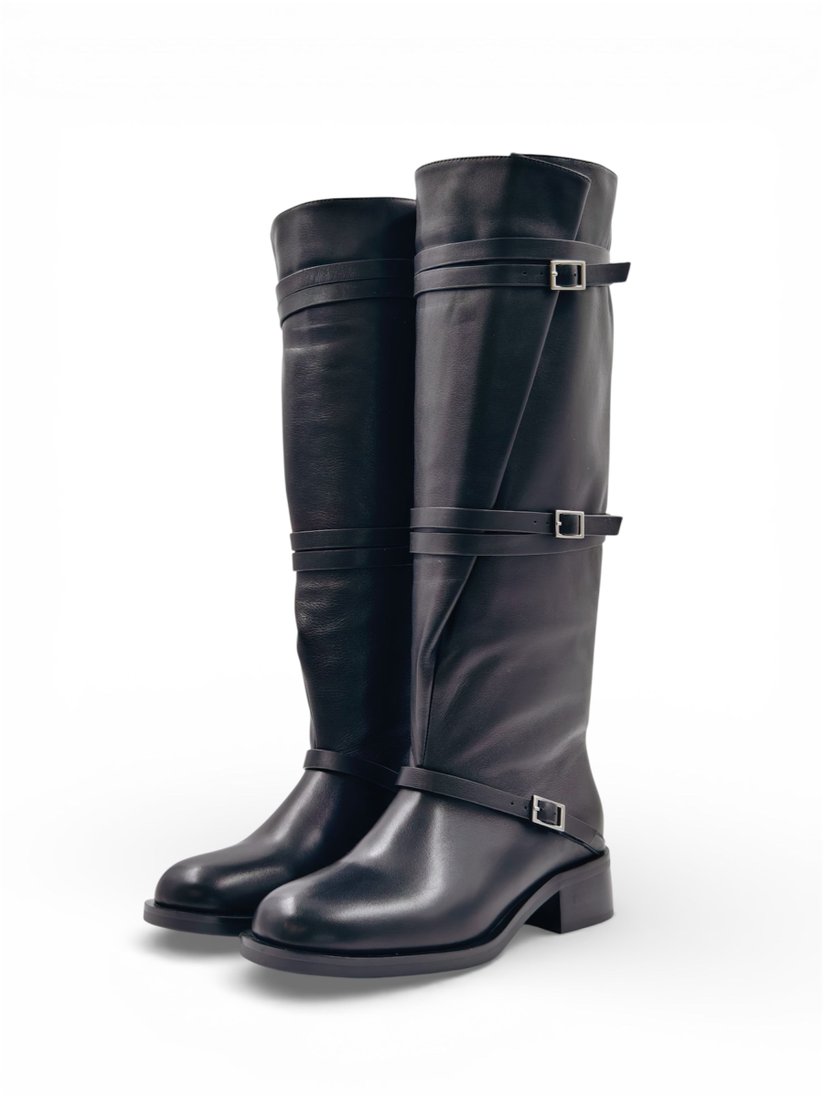 Сапоги демисезонные из натуральной кожи GRANDERA, цвет: Черный e6523-w1609r-a89 (943) купить онлайн