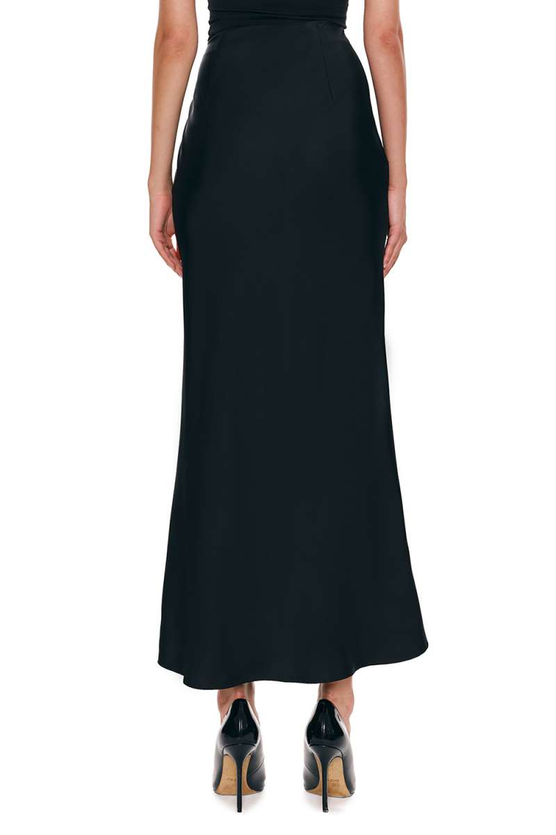 Юбка макси из сатина SODAMODA, цвет: Черный, 12654 купить онлайн