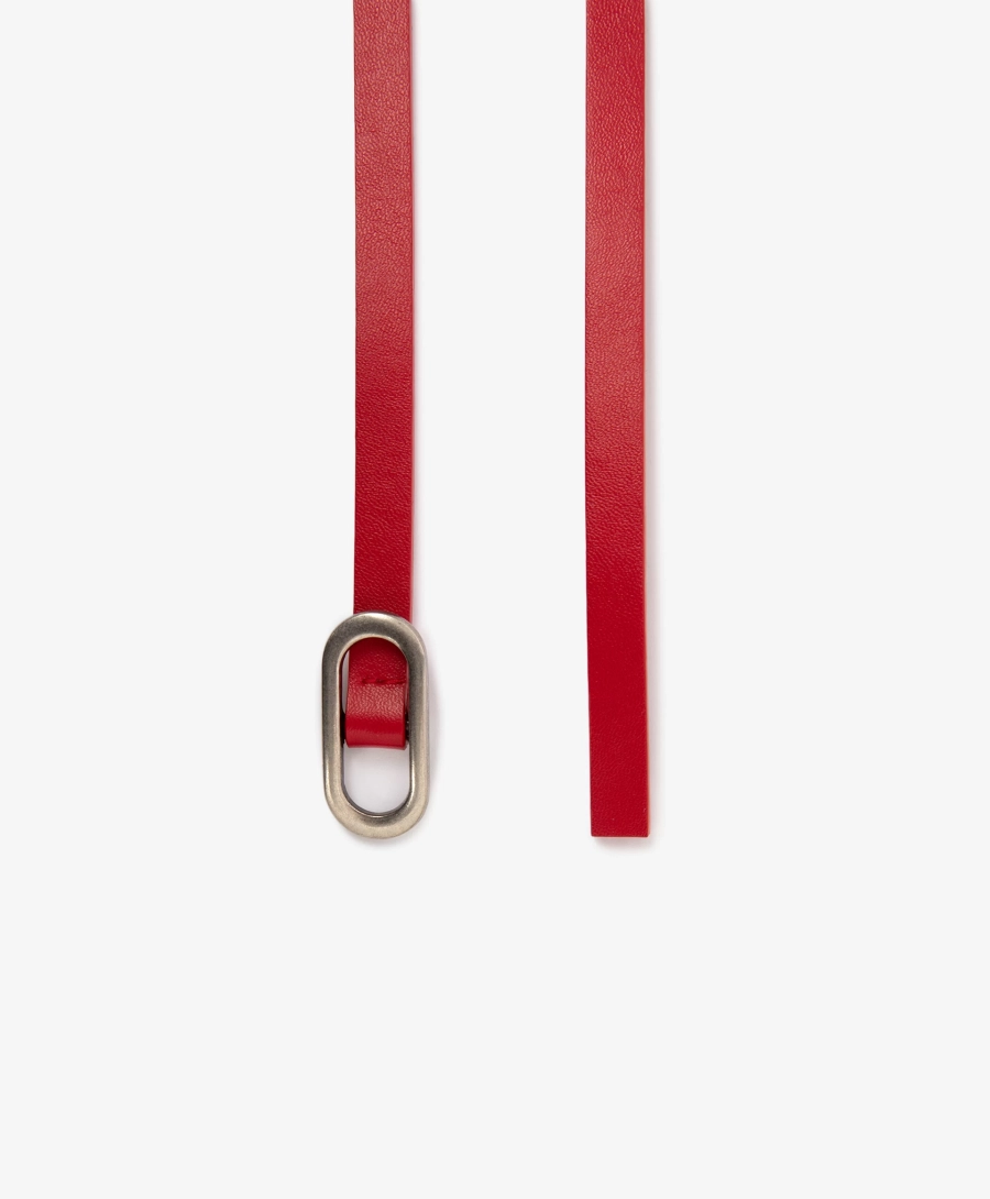 Пояс тонкий из натуральной кожи GLVR, цвет: красный 126G25GAA2303 купить онлайн