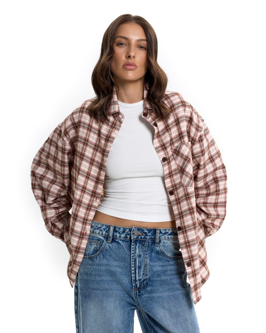 Рубашка в клетку Suborbia, цвет: розовый, 006624 купить онлайн