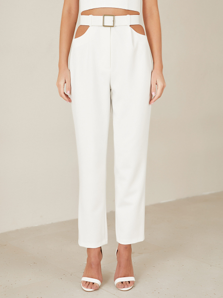 Брюки с вырезами на бедрах I.B.W., цвет: белый, ES009 купить онлайн