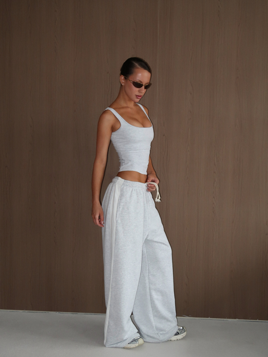 Широкие брюки MIARTLAND, цвет: меланж-молочный, НФ-00000874 купить онлайн