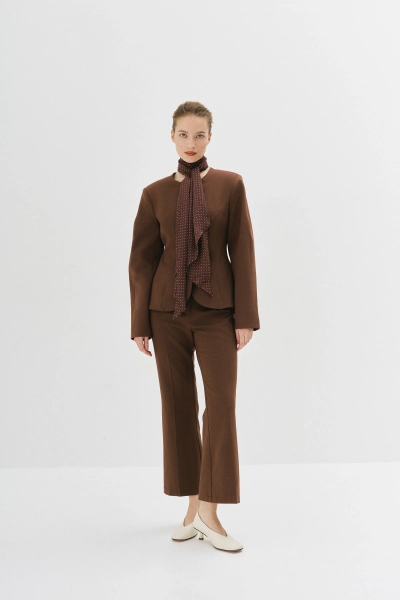 Брюки укороченные Ricoco, цвет: коричневый, 7044/1 купить онлайн