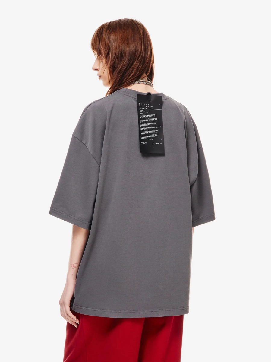 Футболка оверсайз с принтом p.p.s., цвет: серый, 1039.01.00.GRY купить онлайн