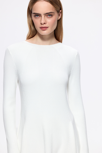 Вязаное расклешенное платье DREAMS BY ALENA AKHMADULLINA, цвет: белый, 126104070304457/102000 купить онлайн