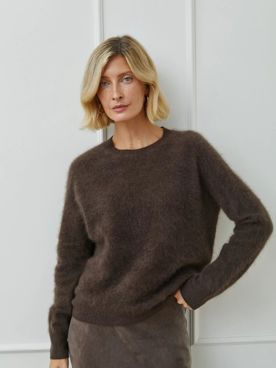 Джемпер кашемировый с круглым вырезом Marou, цвет: коричневый, Mar4_2611 купить онлайн Джемпер кашемировый с круглым вырезом Marou, цвет: коричневый, Mar4_2611 купить онлайн