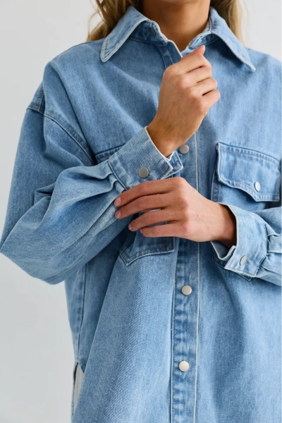 Рубашка джинсовая Erist store, цвет: голубой, НФ-00003296 купить онлайн