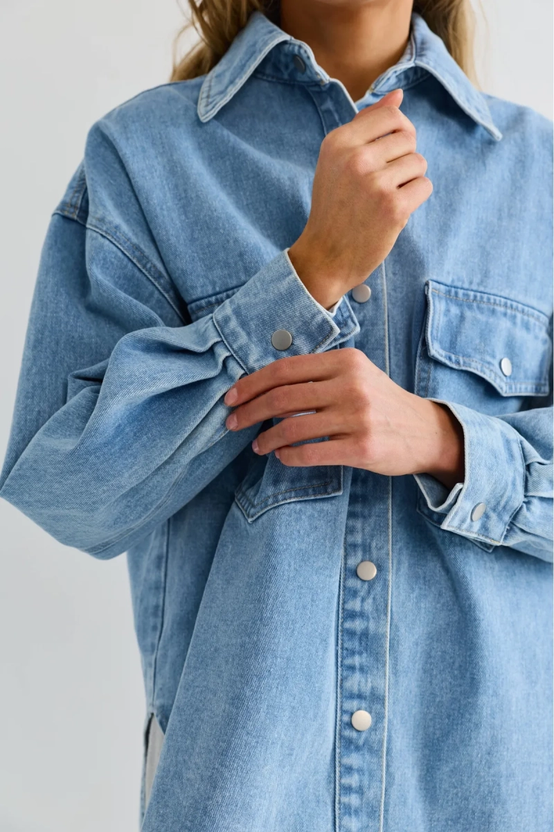 Рубашка джинсовая Erist store, цвет: голубой, НФ-00003296 купить онлайн